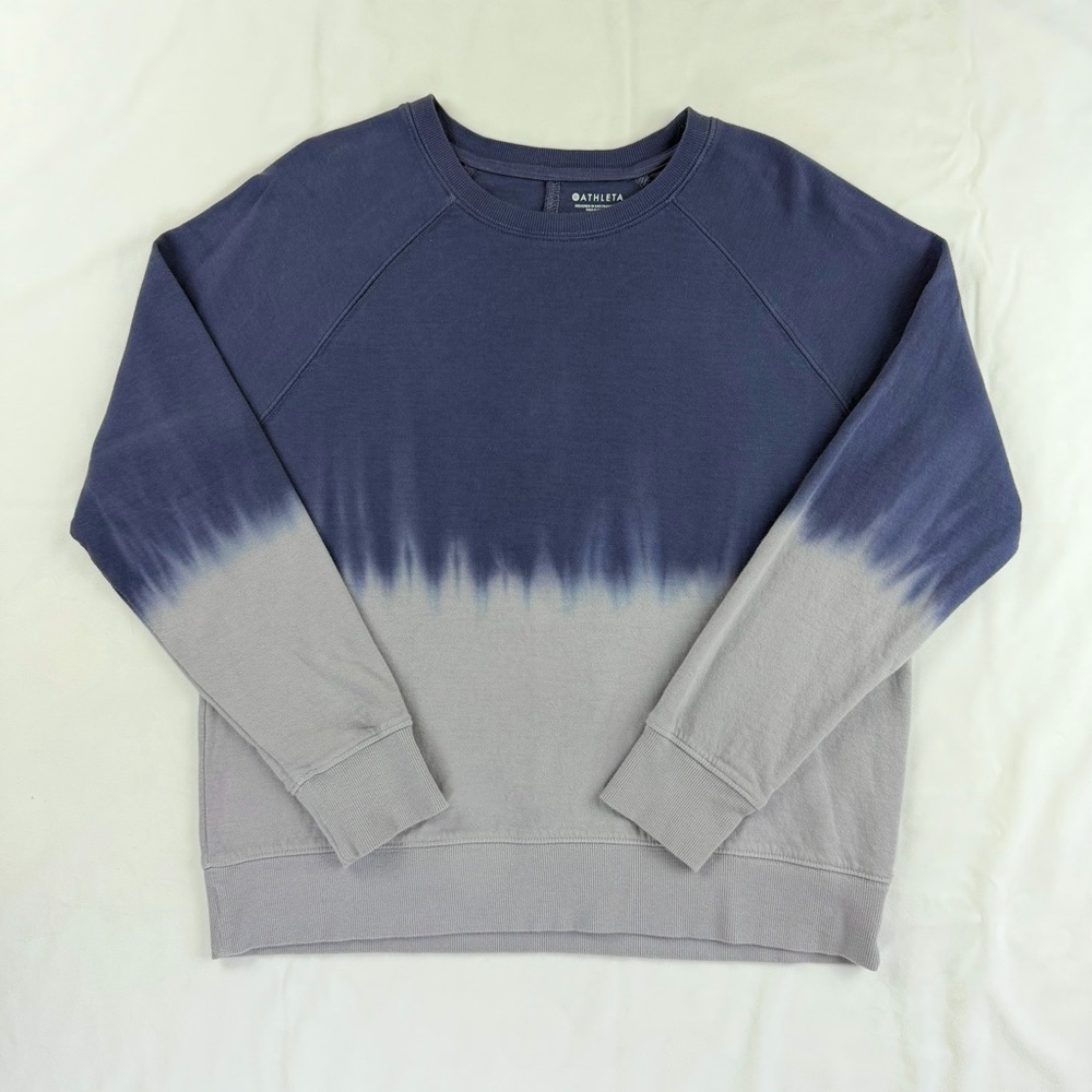ATHLETA Sundown Dip Dye Crewneck Sweatshirt in Medieval Violet Size Small (GUC) - Picture 2 of 11